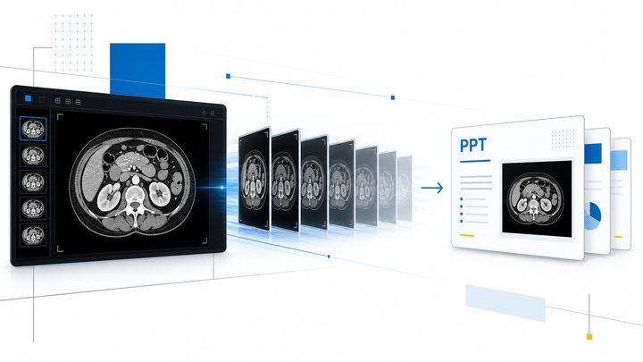 PACS CT stack exported to a PPT slide deck